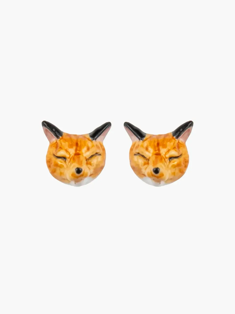 Nach boucles d'oreilles puces renard orange 1 cm