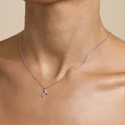 Astrid & Miyu Initiale T collier pendentif pavé argent