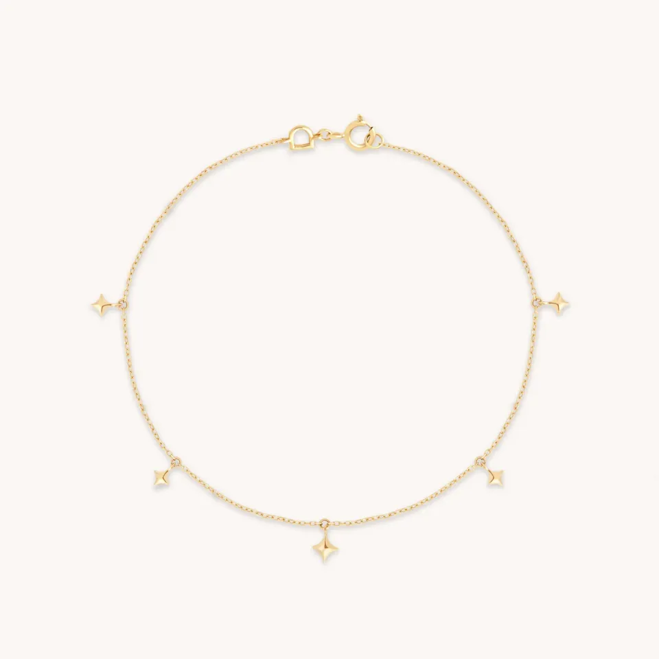 Astrid & Miyu Cosmic Star Charm bracelet or massif étoile