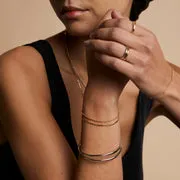 Astrid & Miyu Illusion bracelet double chaîne doré fin