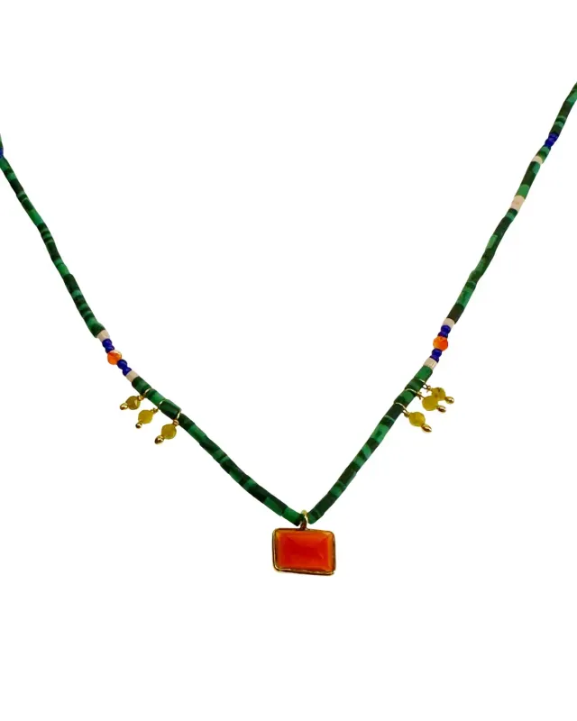 Le Fourbi de Capucine BL8 collier cornaline 50 cm