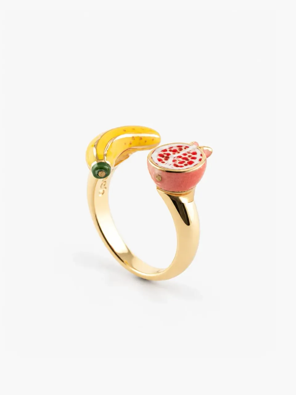 Nach Bijoux banane grenade bague FaceToFace ajustable porcelaine