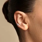Astrid & Miyu Diamond Marquise Fan piercing or blanc diamant
