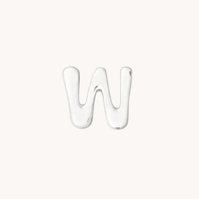 Astrid & Miyu W Initial Click Charm breloque W or blanc