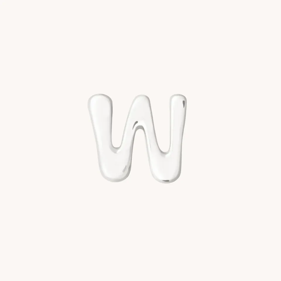 Astrid & Miyu W Initial Click Charm breloque W or blanc