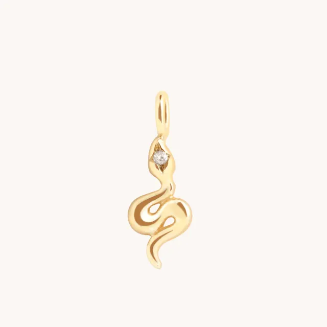 Astrid & Miyu White Topaz Snake charm or 9 carats serpent