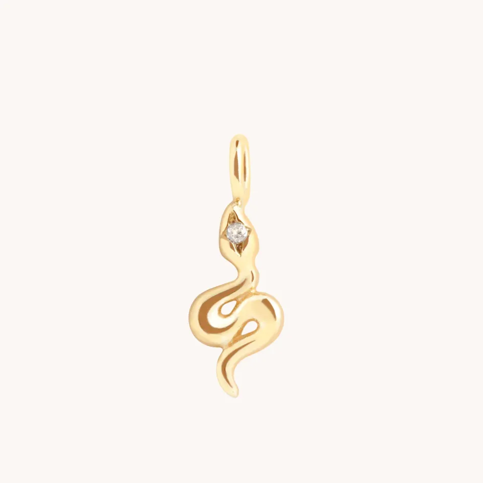 Astrid & Miyu White Topaz Snake charm or 9 carats serpent