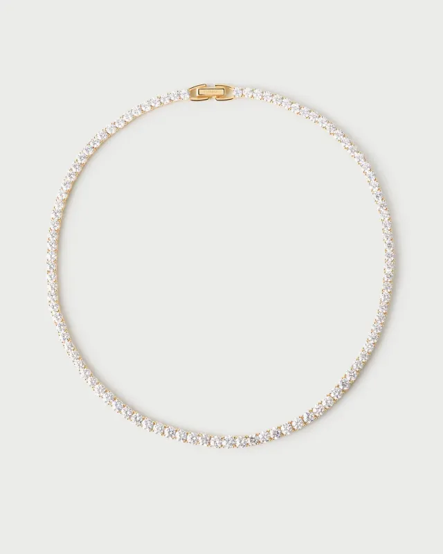 PDPAOLA Tennis Supreme collier zirconia doré