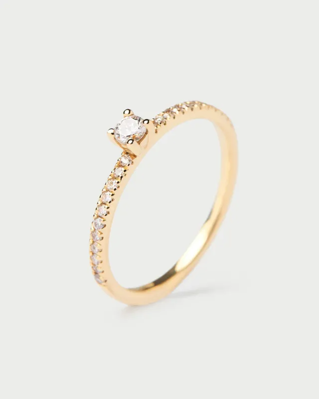 PDPAOLA Solstice bague or massif diamants 0,28 ct