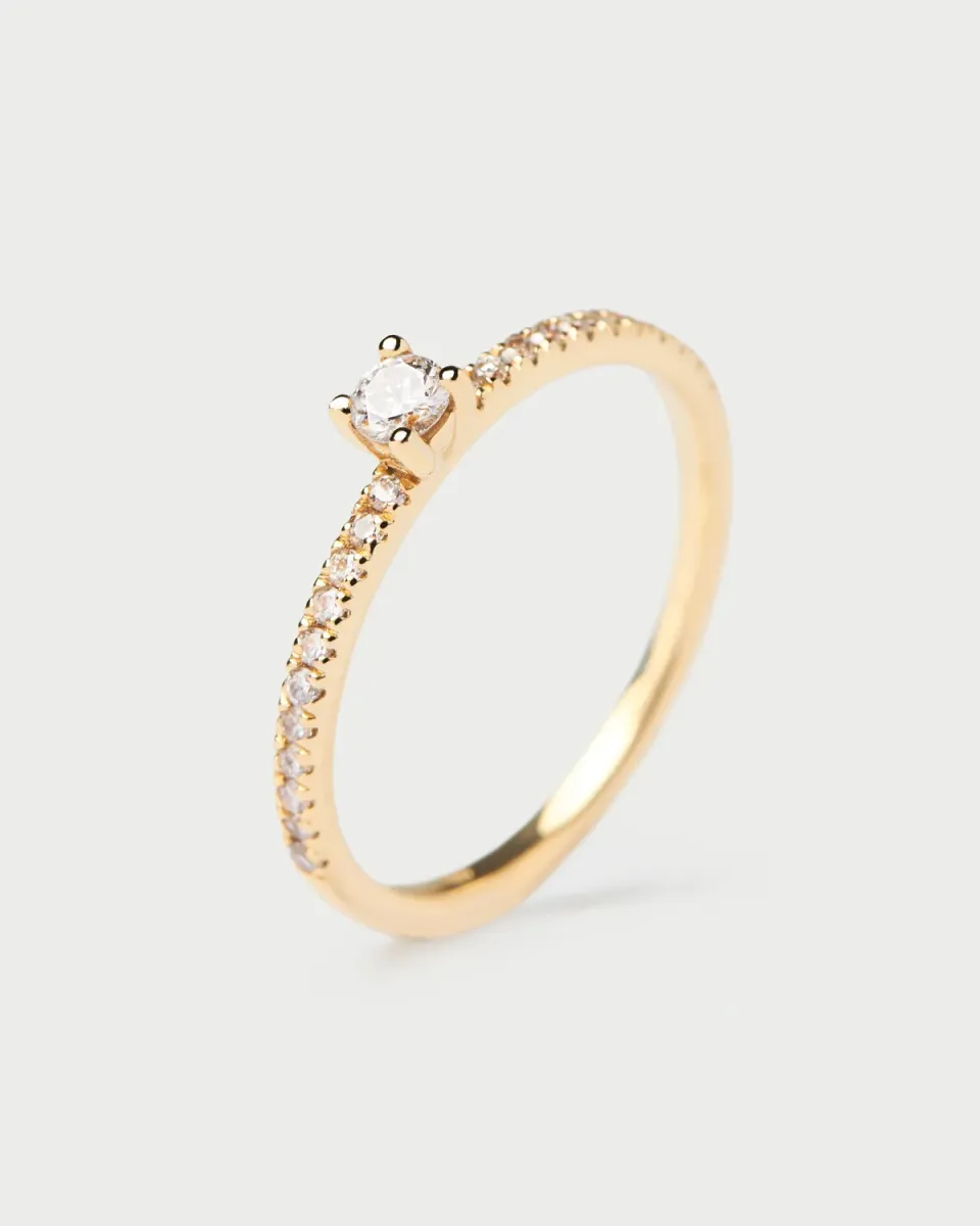 PDPAOLA Solstice bague or massif diamants 0,28 ct