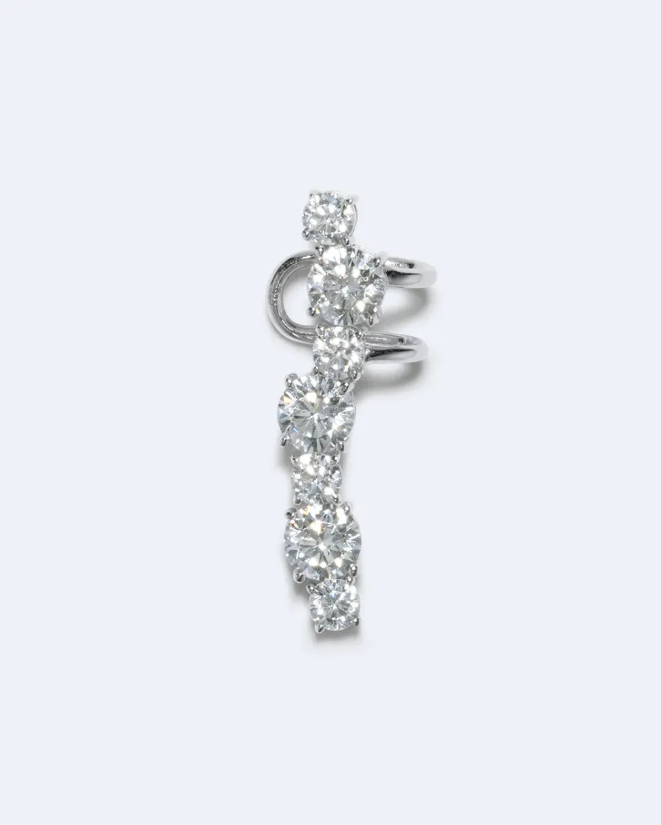 Completedworks Chips or Fries ear cuff argent zirconia