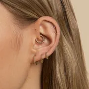 Astrid & Miyu Rope Daith anneau piercing or massif torsadé