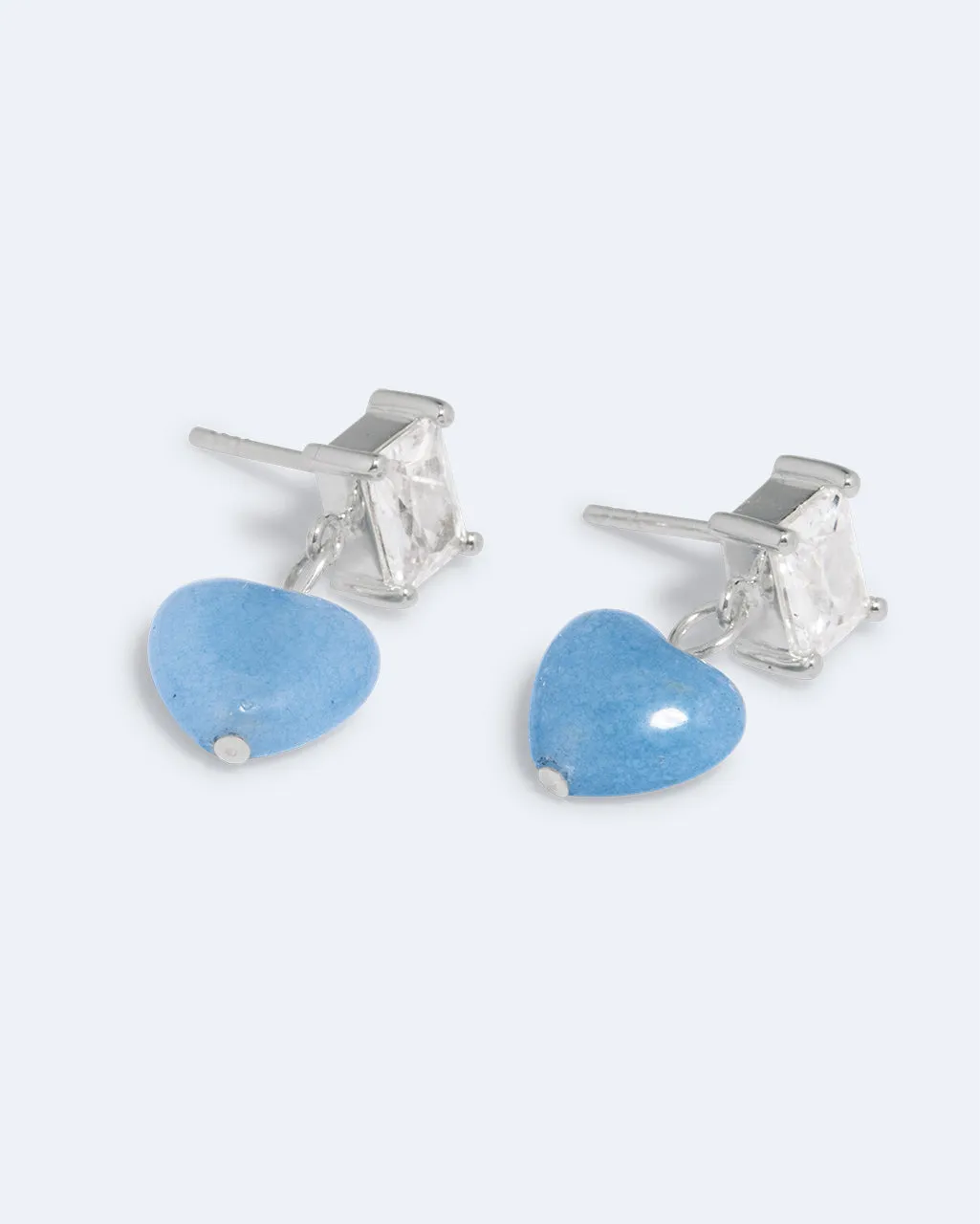 Completedworks The Heart's Window boucles d'oreilles cœur bleu argent