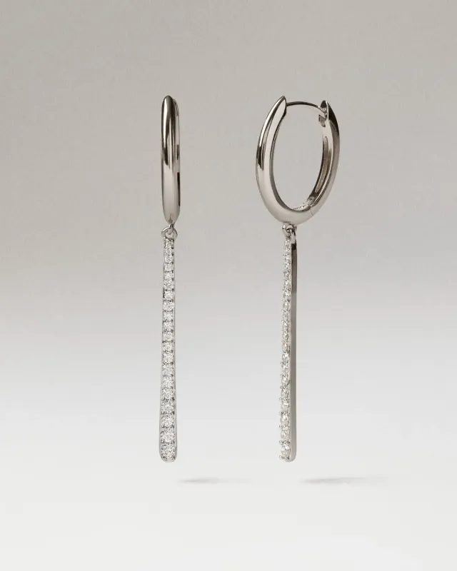 PDPAOLA Olga boucles d’oreilles argent zircone blanche 50 mm