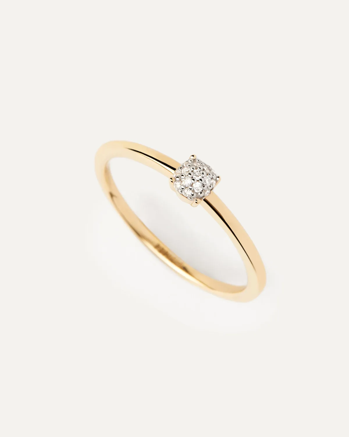 PDPAOLA Dona bague or diamants solitaire pavé