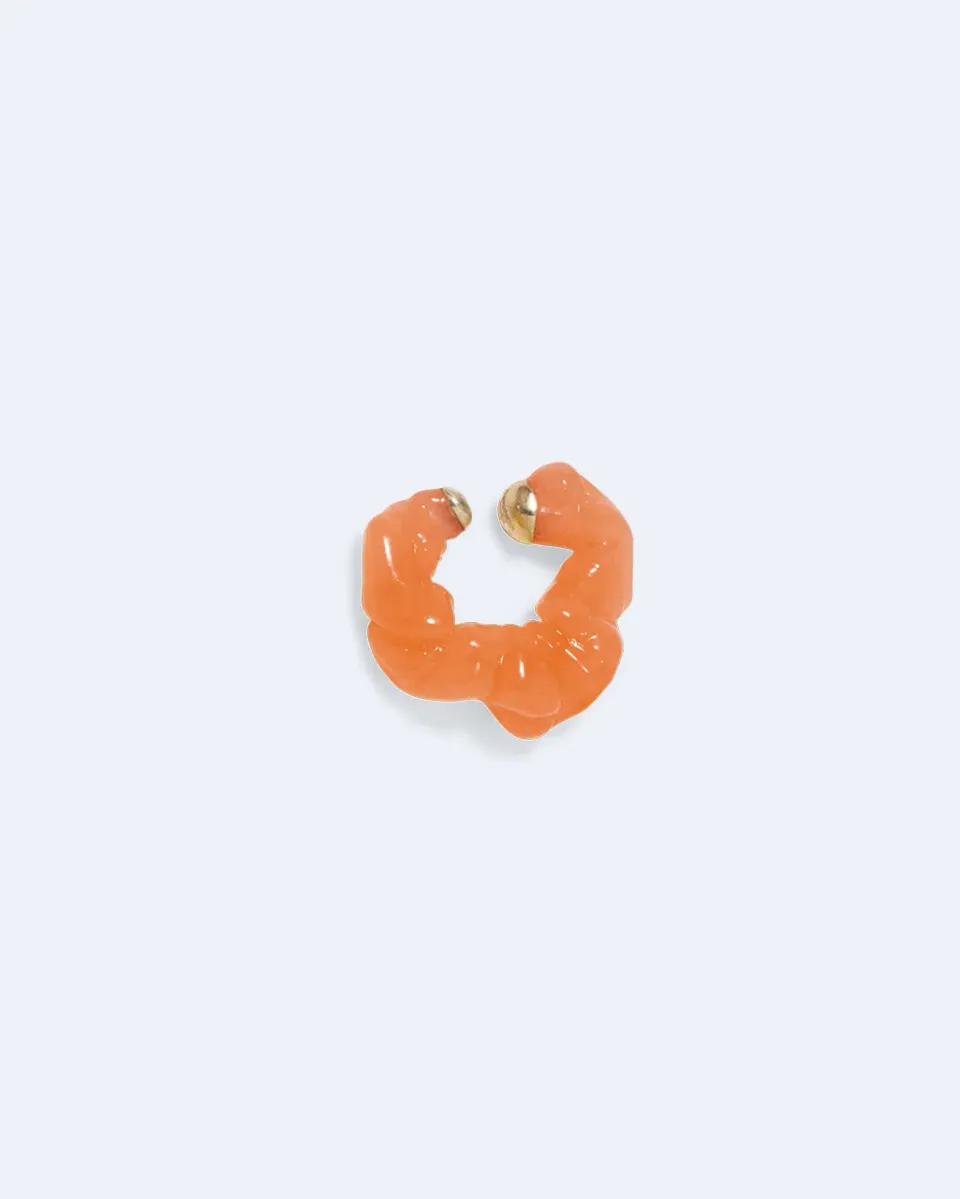 Completedworks Ruffle ear cuff résine orange vermeil