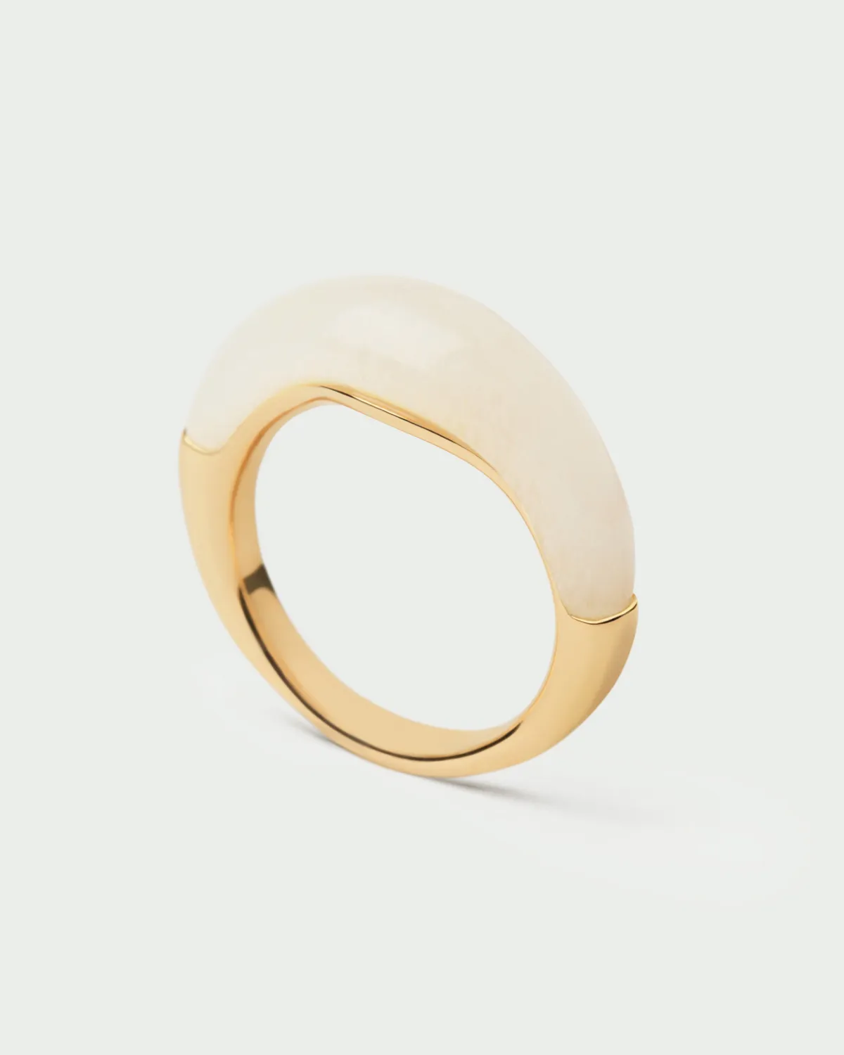 PDPAOLA Milky Quartz Nami Ring bague quartz laiteux