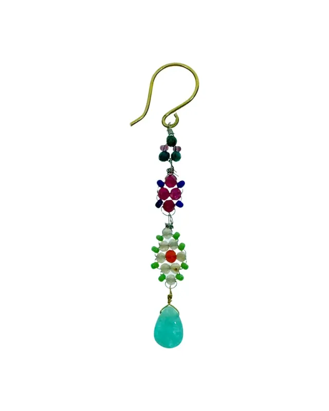 Le Fourbi de Capucine A26 boucles d'oreilles amazonite quartz