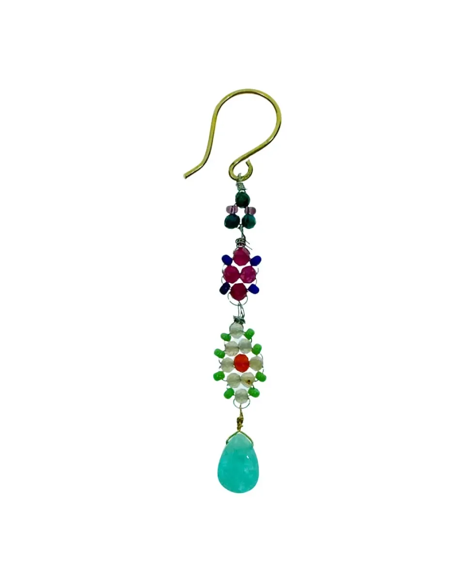 Le Fourbi de Capucine A26 boucles d'oreilles amazonite quartz