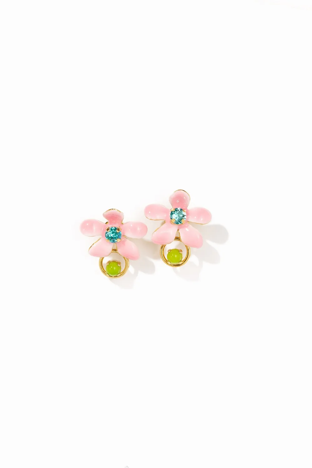 Philippe Ferrandis Ischia boucles fleurs perles émail blanc
