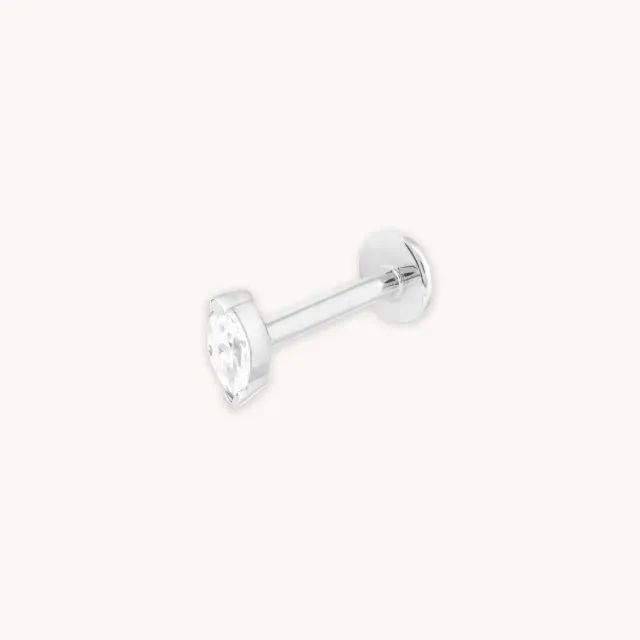 Astrid & Miyu Topaz Marquise piercing or blanc