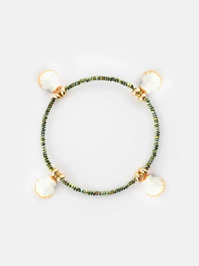 Nach Bijoux Coquillage Hématite bracelet perles porcelaine 5-6 cm