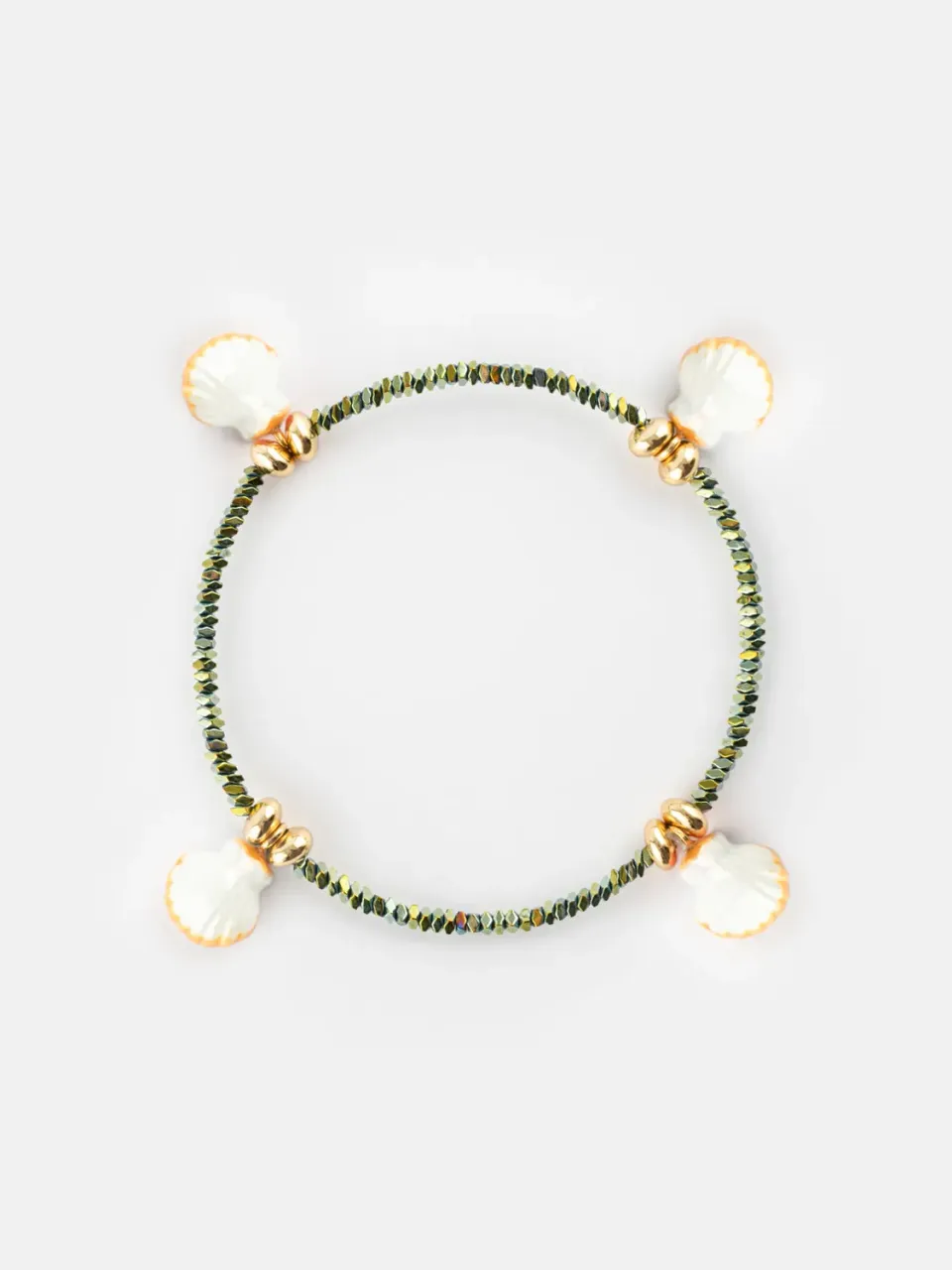 Nach Bijoux Coquillage Hématite bracelet perles porcelaine 5-6 cm