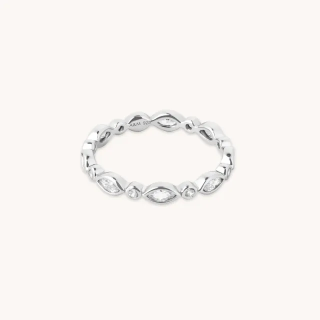 Astrid & Miyu Navette Crystal bague argent cristal navette