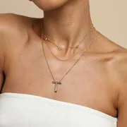 Astrid & Miyu T Initial Bold collier initiale T plaqué or