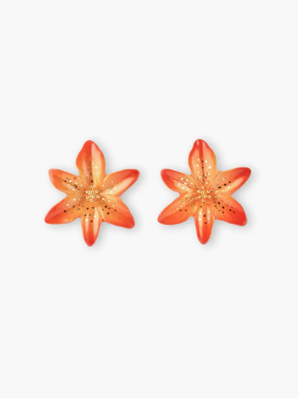 Nach Bijoux lys Tigrée boucles d'oreilles puces orange 4 cm