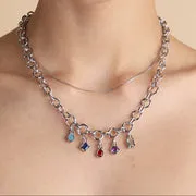 Astrid & Miyu March charm clip aigue-marine argent