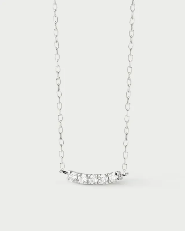 PDPAOLA Eternity collier diamants or blanc 18 carats
