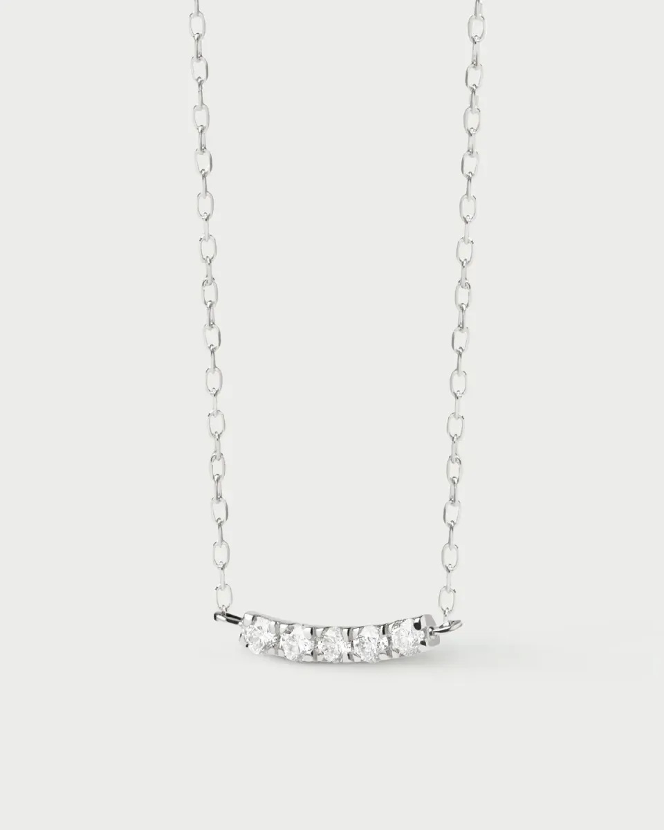PDPAOLA Eternity collier diamants or blanc 18 carats