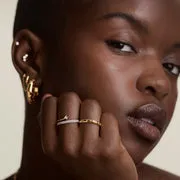 Astrid & Miyu Pavé Crystal Illusion bague dorée pavé