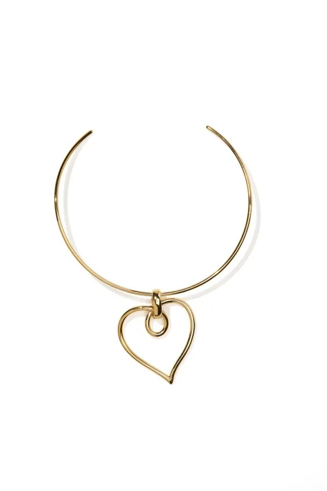 Philippe Ferrandis Love torque collier pendentif cœur doré
