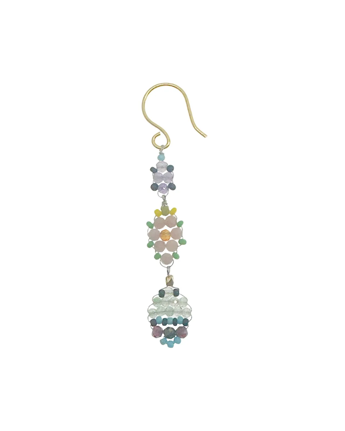 Le Fourbi de Capucine Z15 boucles d'oreilles laiton doré grenat