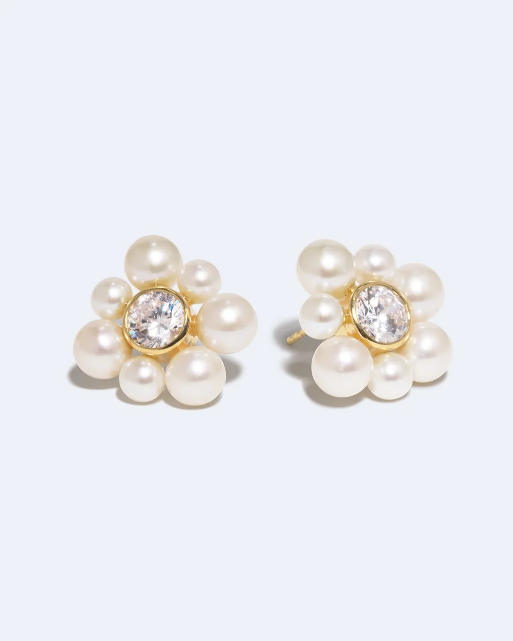 Completedworks Dandelion boucles perle zirconia vermeil