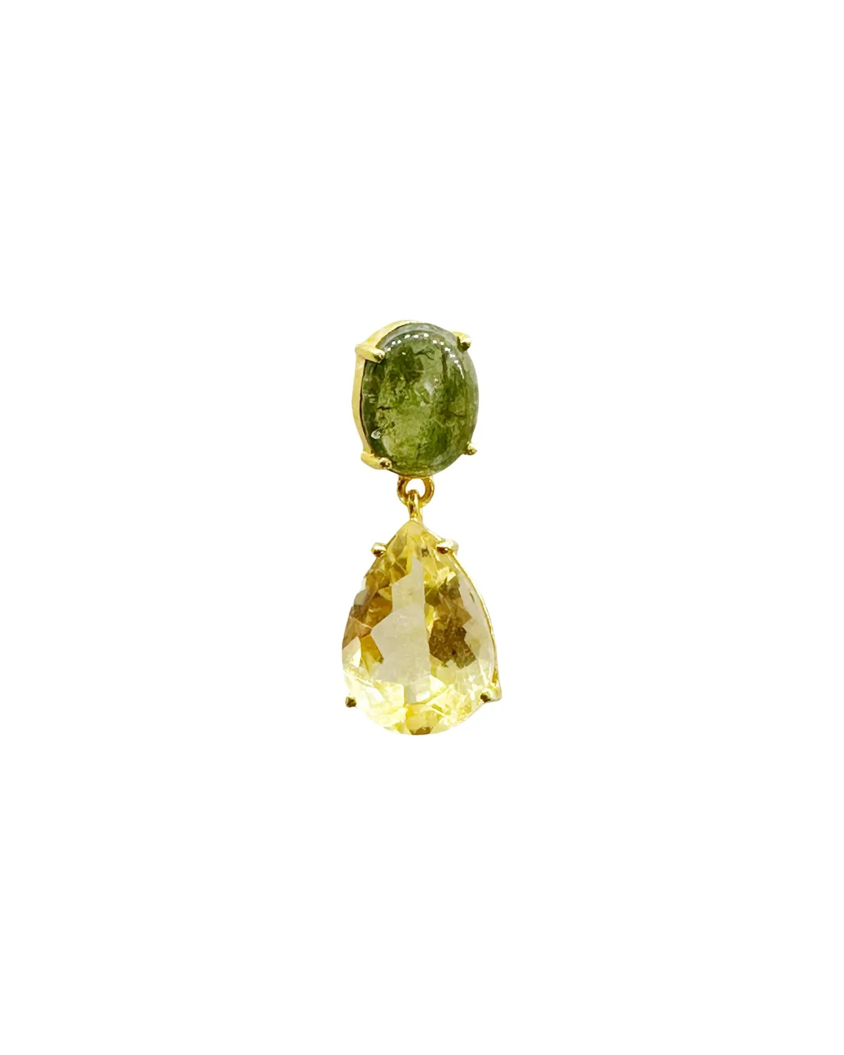 Le Fourbi de Capucine G30A boucles d'oreilles tourmaline doré