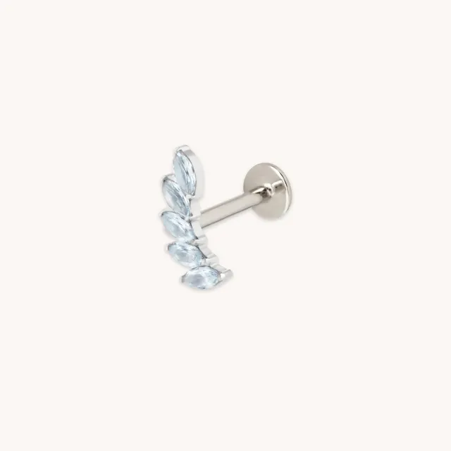 Astrid & Miyu Blue Crystal Fan piercing titane platine bleu