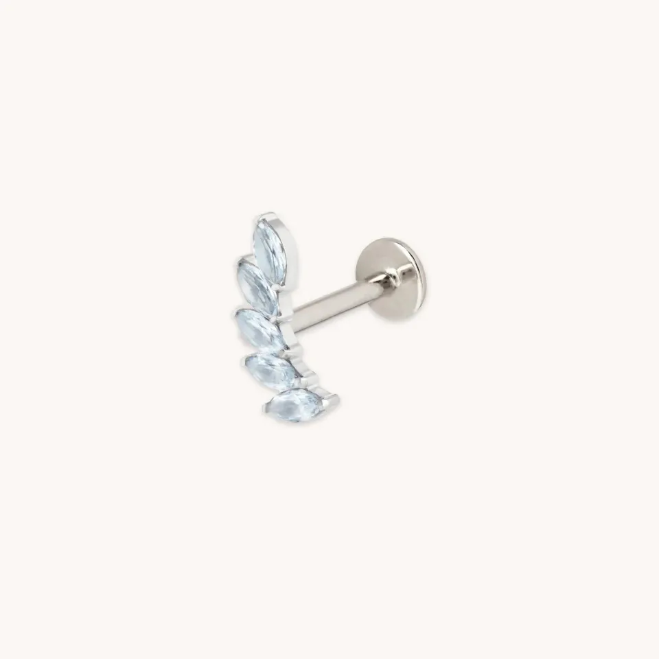 Astrid & Miyu Blue Crystal Fan piercing titane platine bleu
