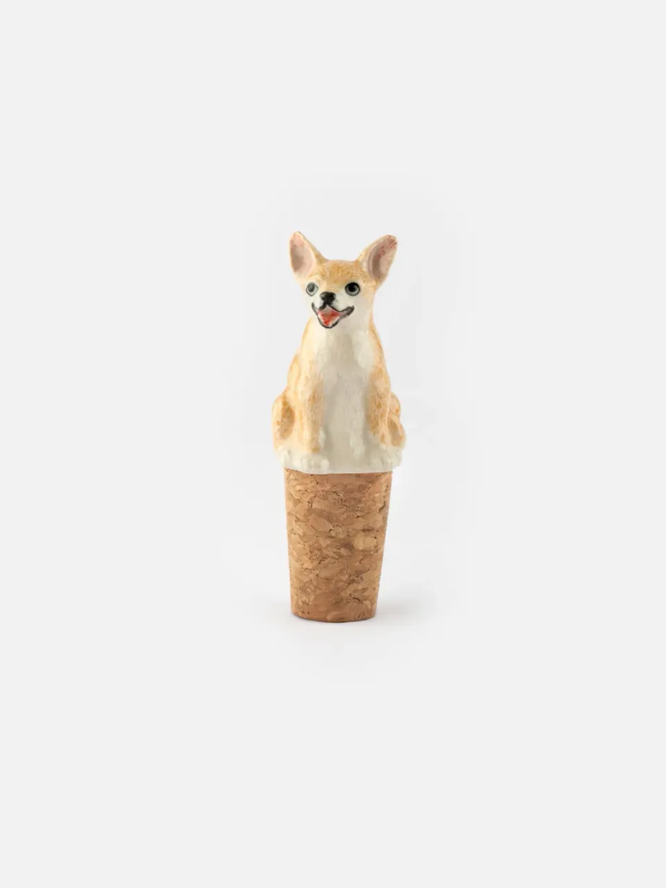 Nach Bijoux Chihuahua beige bouchon de bouteille porcelaine