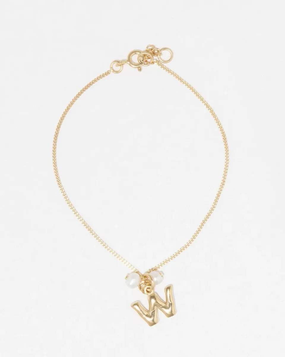 Completedworks Classicworks W bracelet perle vermeil or
