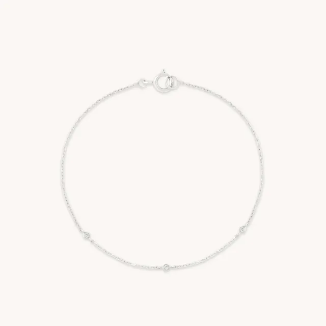 Astrid & Miyu Topaz Charm bracelet or blanc topaze