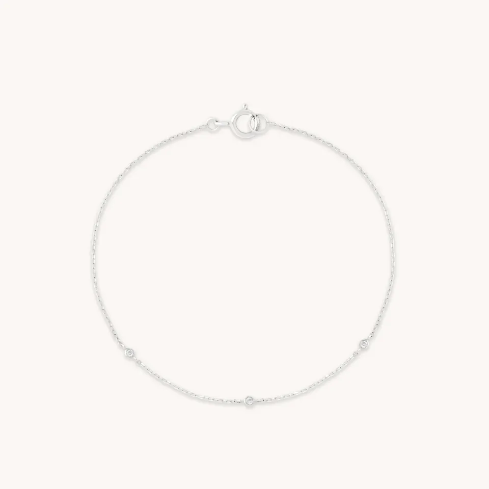 Astrid & Miyu Topaz Charm bracelet or blanc topaze