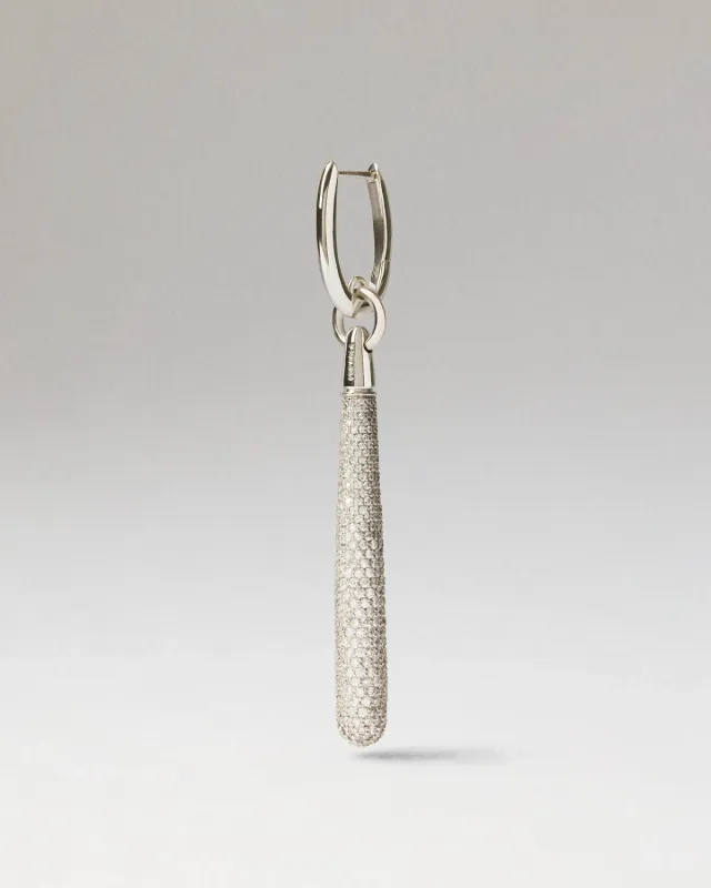 PDPAOLA Pavé Supreme Jupiter mono boucle argent 65 mm