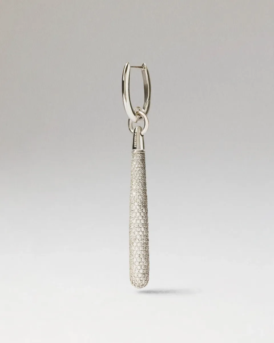 PDPAOLA Pavé Supreme Jupiter mono boucle argent 65 mm