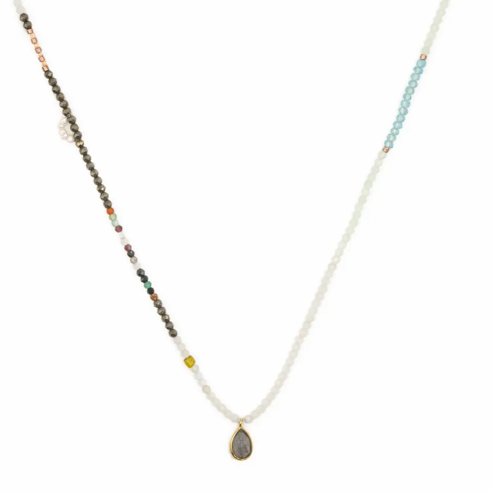 Le Fourbi de Capucine MUL13 collier bracelet 5 rangs préhnite