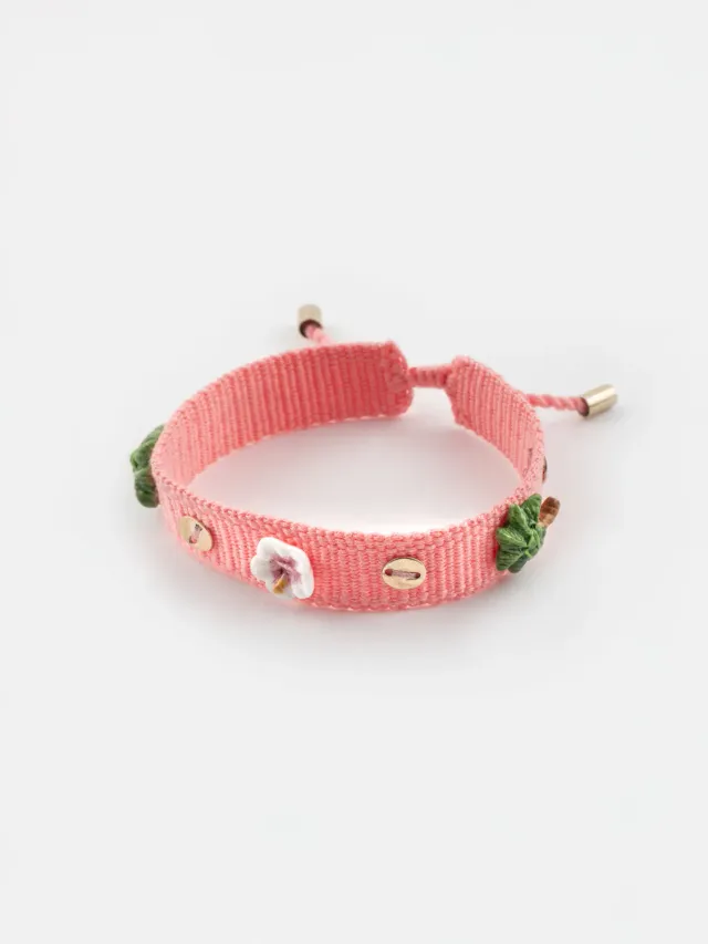 Nach Bijoux bracelet tressé rose porcelaine ajustable