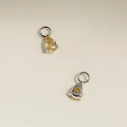 Astrid & Miyu Citrine November charm d’oreille or blanc pierre