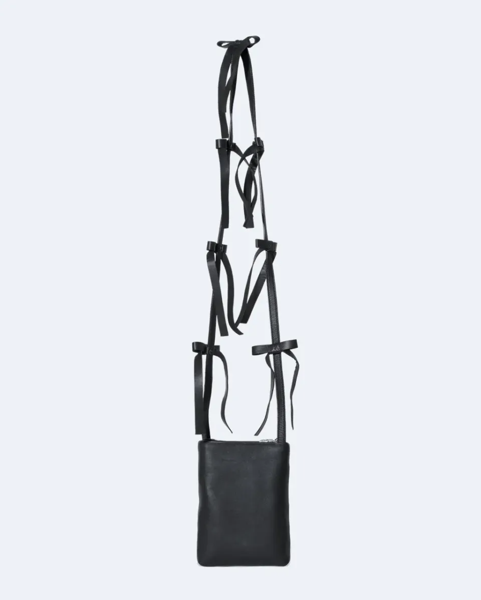 Completedworks Bows sac bandoulière cuir noir à nœuds
